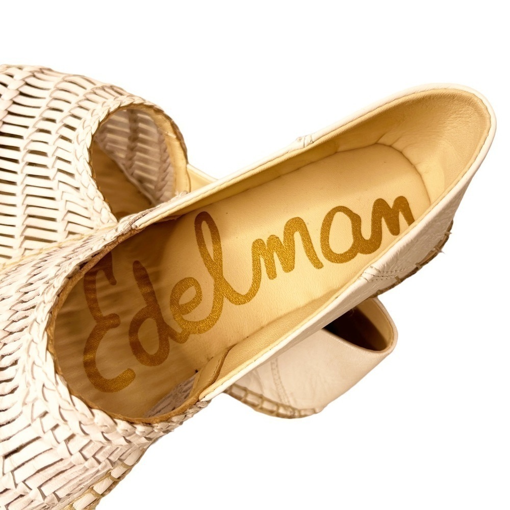 SAM EDELMAN Woven Leather Pen Espadrille Slip On Shoes Size 8 in White - Picture 7 of 14